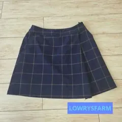 LOWRYS FARM チェック柄 ミニスカート ネイビー Lのサムネイル