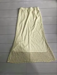 ローリーズファーム　レース ロングスカート　レモンイエロー
