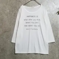 美品【クッキーハウス】（M）白ロゴ七分袖Tシャツ