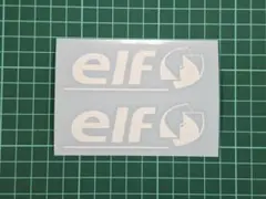 elf　ステッカー　オイル　小　白2枚セット　＊EL2-W
