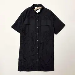 美品✨N°21 総レース シャツワンピース バックリボン ブラック40
