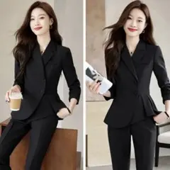 レディース ブラック スーツ上下セット