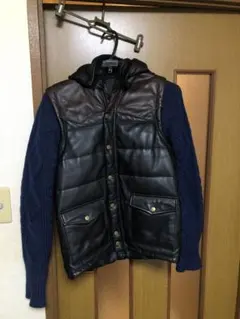 glamb 2WAYドッキングジャケット レザー 牛革 袖ニット グラムのサムネイル