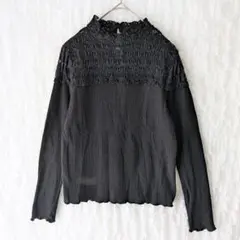 マジェスティックレゴン プルオーバー レース 黒 ダークコケット Ｓ ハイネック