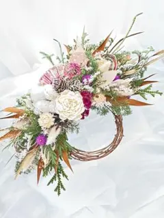 ✴︎ドライフラワーのしめ縄飾り　横✴︎