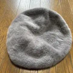グレー ファー風 ベレー帽