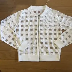 M.deux新品タグ付きシースルー チェック柄 ジップアップ ブルゾンのサムネイル