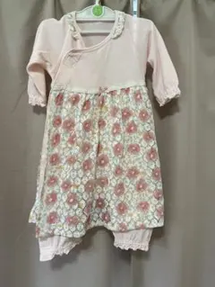 ピンク 花柄ロンパース・カバーオール 60〜70㎝