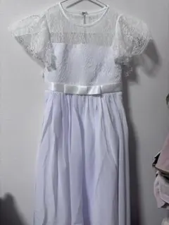 ホワイト フリル袖 ドレス