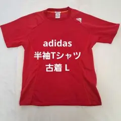 adidas メンズ 半袖 Tシャツ レッド 古着