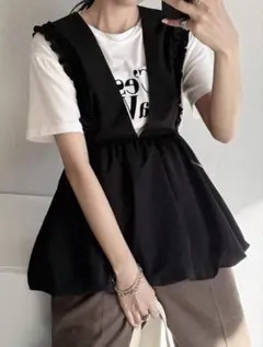 バルーンフリルジレ　レイヤード