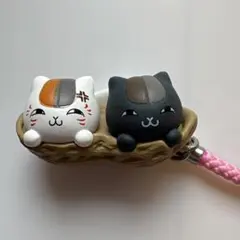 【レア】夏目友人帳 ニャンコ先生 黒ニャンコ　根付　ストラップ　ミニフィギュア