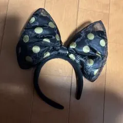 ディズニー リボンカチューシャ 黒金