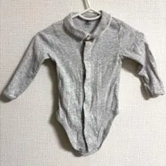 Petit Bateau グレー 襟付きロンパース 12ヶ月64