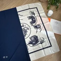 エルメス　ハンドタオル　未使用保管品❗️カレジャガードエクスリブリス柄 エルメス ハンドタオル 未使用保管品❗️カレジャガードエクスリブリス