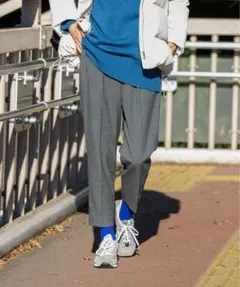 GLOBAL WORK　あったかウツクシルエットテーパードパンツ　グレー