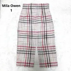 Mila Owen ツイードスカート　羊毛混合　スリット　タイトスカート　ピンク
