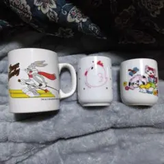 ジャンクバッグスバニー マグカップ 昭和レトロ ミニ湯呑み 合計3点セット