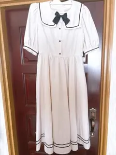 新品★青木美沙子【6L】しまみさ　セーラー　ワンピース　ロリータ　アイボリー制服 新品☆青木美沙子【6L】しまみさ セーラー ワンピース ロリータ