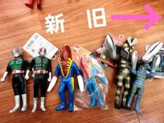 ソフビ人形　ウルトラマン怪獣１０体　仮面ライダー７体
