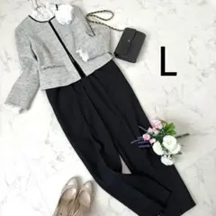 【美品】plein de vie 他 セットアップ L 白黒ツイード/黒