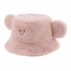 ディズニー ミッキーマウス 耳付きピンク帽子 バケハ