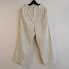 グローバルワーク アッタカウツクシシルエットワイドパンツ Mサイズ アイボリー