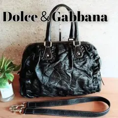 美品 ドルチェ＆ガッバーナ 2way レザー バッグ 鞄 黒 レディース メンズ