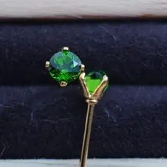 ✧天然石クロムダイオプサイト3.0mm✧　ピアス　ステンレス