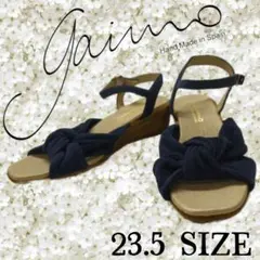 062〚GAIMO〛 ウェッジソールサンダル ネイビー 23.5cm　未使用のサムネイル