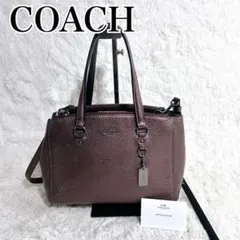 コーチ COACH ハンドバッグ ショルダー 2way レザー ロゴ ボルドー