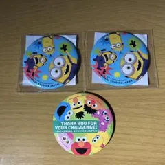 ミニオン 2個 セサミストリート 缶バッジ　セット