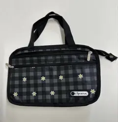 レスポートサック ハンドバッグ バッグインバッグ 花柄 黒 チェックのサムネイル