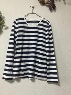無印良品　ストライプ柄 長袖Tシャツ M