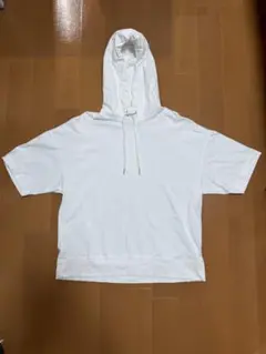 GU ホワイト ショートスリーブ フーディー