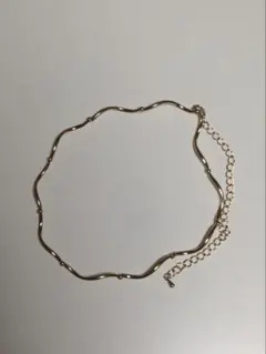 ゴールド波状チェーンネックレス