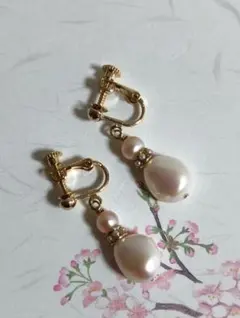淡水パールイヤリング