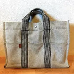 HERMES エルメス フールトゥ MM キャンパストート グレーパソコン