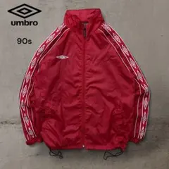 【アンブロ】90sナイロンジャケット刺繍ロゴダイヤモンド柄ドローコードY2K古着