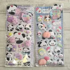 パンダ 肉球シール おしりシール 紫水色 ぷにぷに おしりぷっくりシール ②
