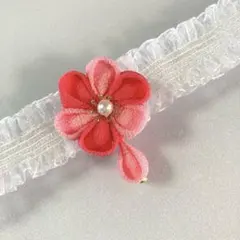 ベビーのヘアーバンド ベビーの髪飾り つまみ細工 Ｎｏ1