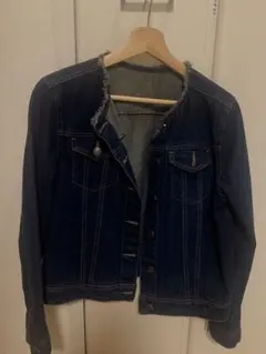 チャオパニック　デニムジャケット フリンジ付き襟 サイズF