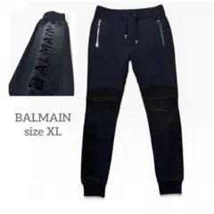 BALMAIN PARIS ベロア ジョガーパンツ ネイビー M - メルカリ