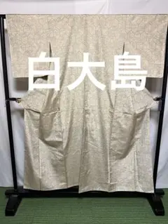 【白大島】●泥染●生糸● 身丈 156cm 裄丈 62cm袖丈 48cm ☘️オークション☘️ 【白大島】○泥染○生糸○ 身丈 155.5裄丈 63