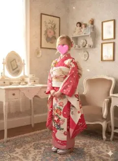 専用です☆上質☆正絹☆ピンク系の着物と白の作り帯☆七五三セット 専用です☆上質☆正絹☆ピンク系の着物と白の作り帯☆七五三セット