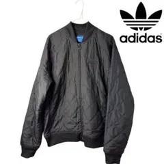 adidas キルティングジャケット ブラック トレフォイル