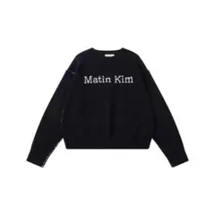 Matin Kim ブラック ロゴセーター S