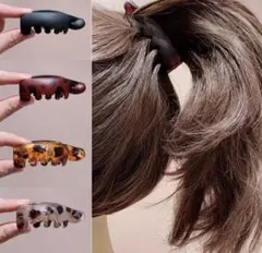 バナナクリップ ヘアクリップ ヘアアクセ ヘアアレンジ 4個セット