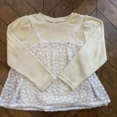 アプレレクール　トップス　長袖　ライムグリーン　110 レース