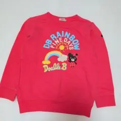 130★ミキハウスダブルB★ロゴ＆B子ちゃんプリントトレーナー★